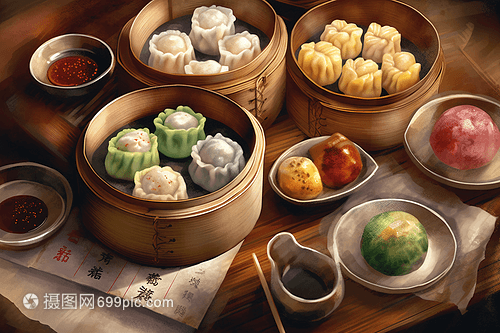 五颜六色的中式点心 传统与艺术的融合